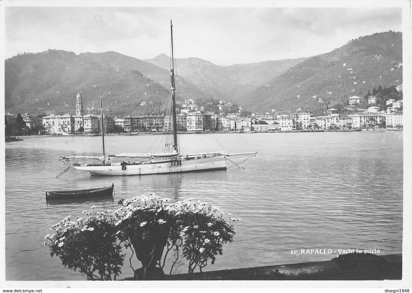 07694 "RAPALLO (GE) - YACHT IN PORTO" CART. ORIG. SPED. '942 - Altri & Non Classificati