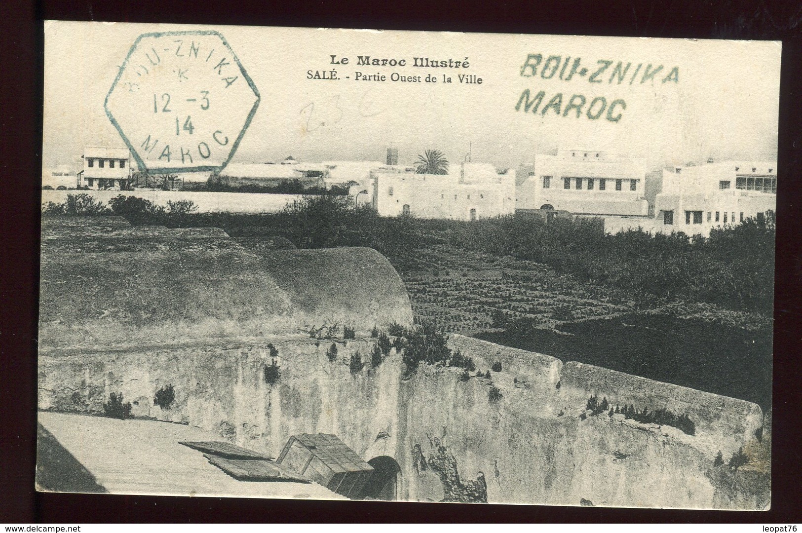 Maroc - Griffe + Cachet En Bleu De Bou - Znika Sur Carte Postale En 1914 Pour La France - Prix Fixe - Réf F64 - Briefe U. Dokumente