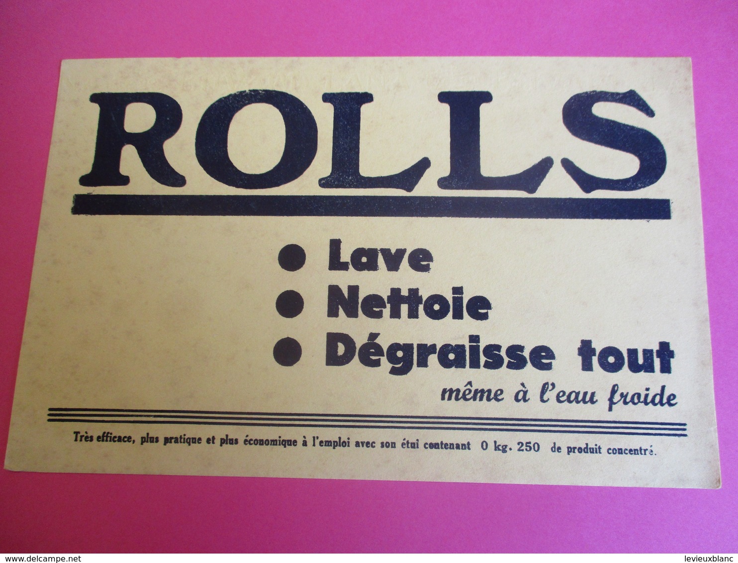 Buvard/Lavage / ROLLS / Lave ,nettoie, Dégraisse Tout , Même à L'eau Froide//Vers1945-1960   BUV356 - Produits Ménagers