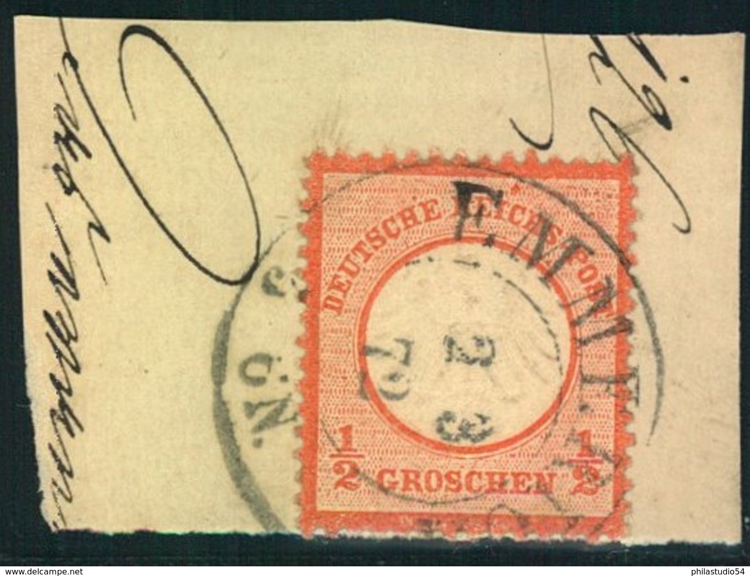 1872: Michel-Nr. 3, 1/2 Groschen Kleiner Brustschild, Briefstück EMMERICH - Usati