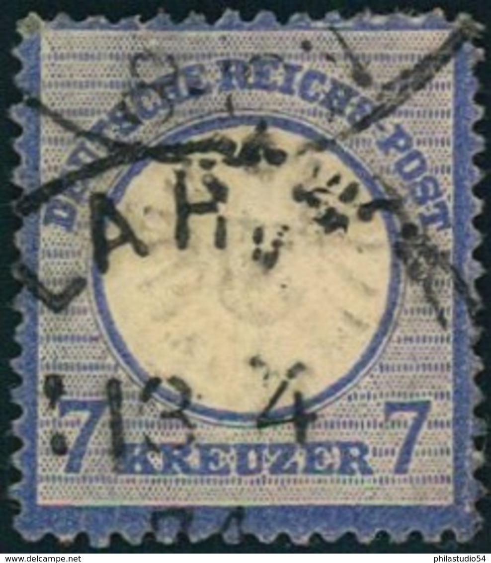 1872: Michel-Nr. 26, 7 Kreuzer Großer Brustschild (90,,-) - Usati