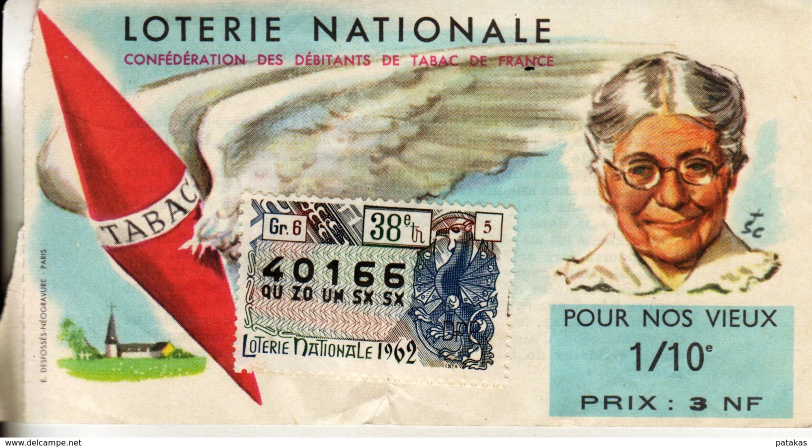 France - 218 - Confédération Des Débitants De Tabac De France - 38 ème Tranche 1962 - Lottery Tickets