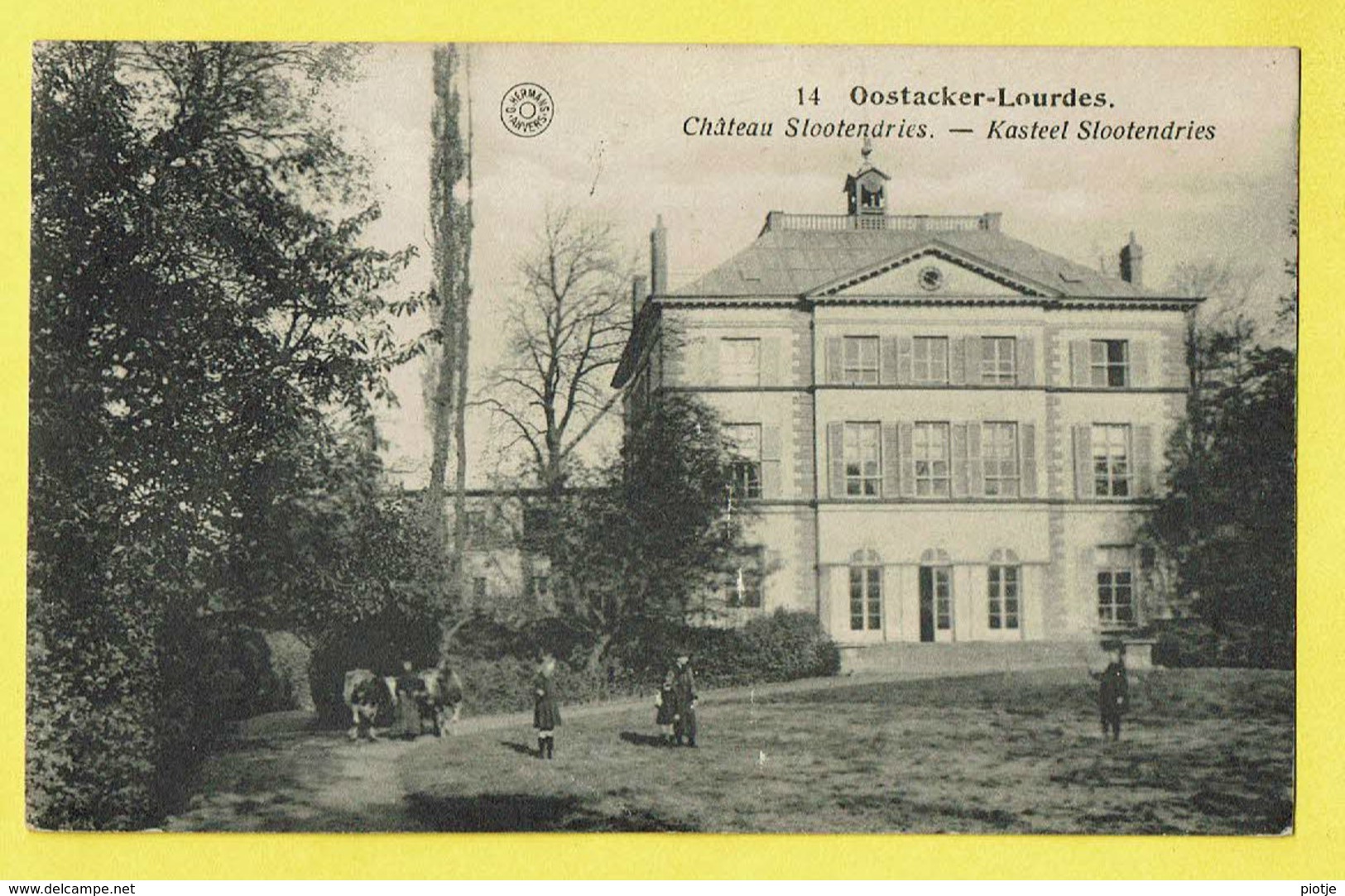 * Oostakker - Oostacker (Gent - Gand) *  (G. Hermans, Nr 14) Lourdes, Chateau Slootendries, Kasteel, Castle, Animée Rare - Gent