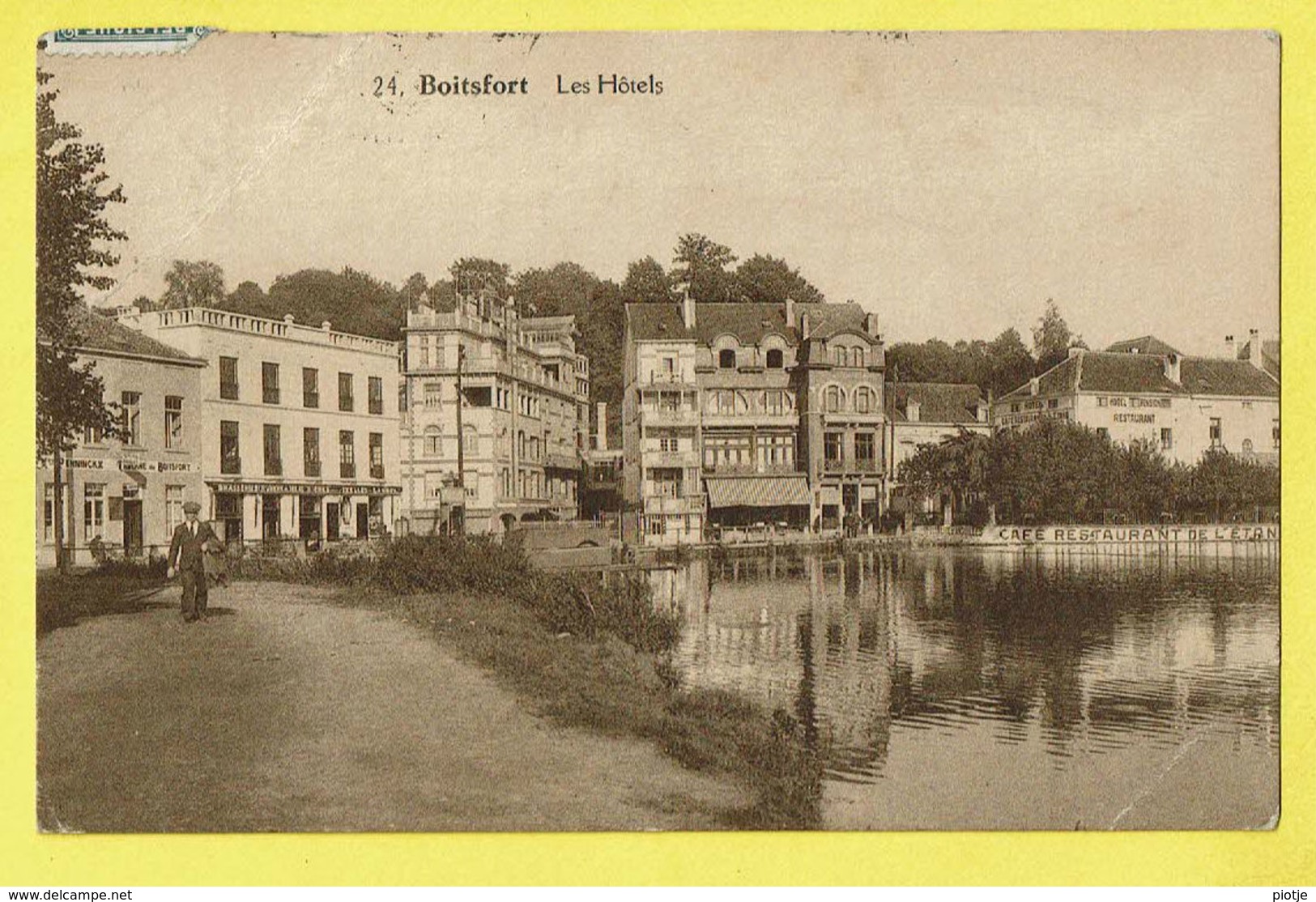 * Watermaal Bosvoorde - Boitsfort (Brussel - Bruxelles) * (Photo Belge Lumière, Nr 24) Les Hotels, étang, Animée, Rare - Watermaal-Bosvoorde - Watermael-Boitsfort