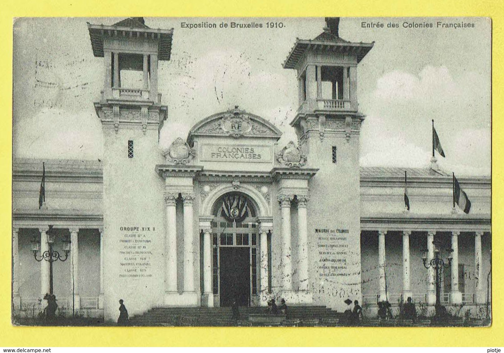 * Brussel - Bruxelles - Brussels * Exposition, Expo 1910, Entrée Des Colonies Françaises, Façade, Rare, Old - Wereldtentoonstellingen