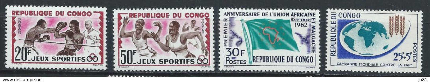 Congo-Brazzaville YT 150-153 XX /MNH Boxe Course Sport - Mint/hinged