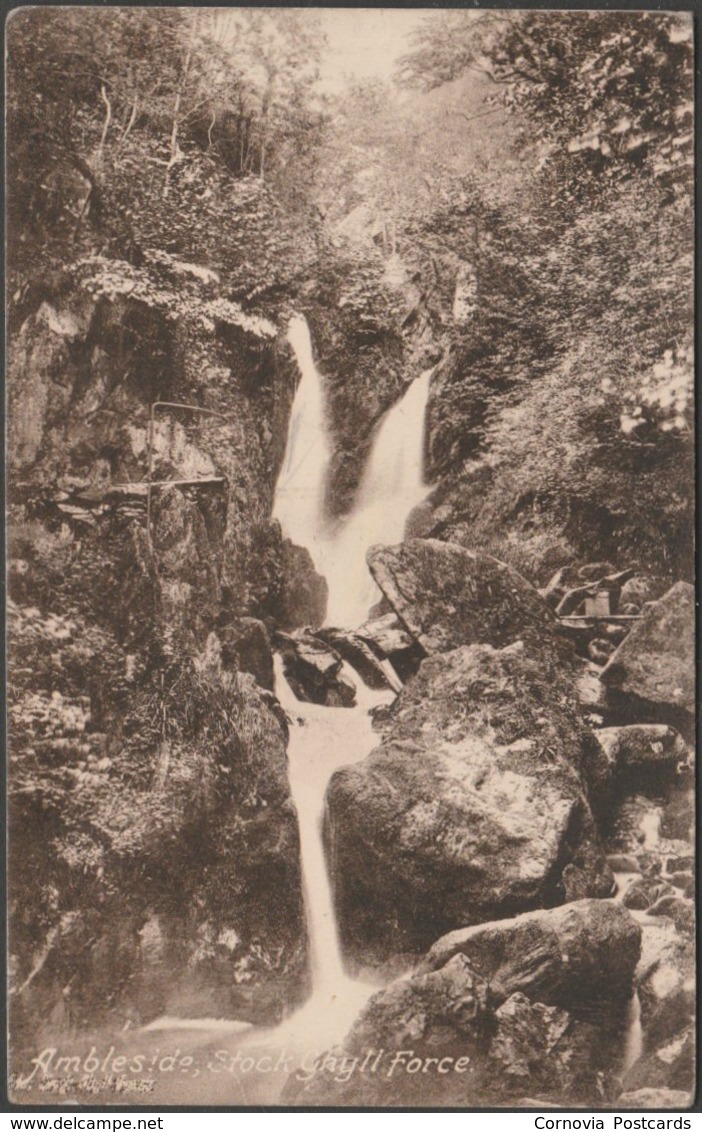 Stock Ghyll Force, Ambleside, Westmorland, 1921 - Frith's Postcard - Ambleside