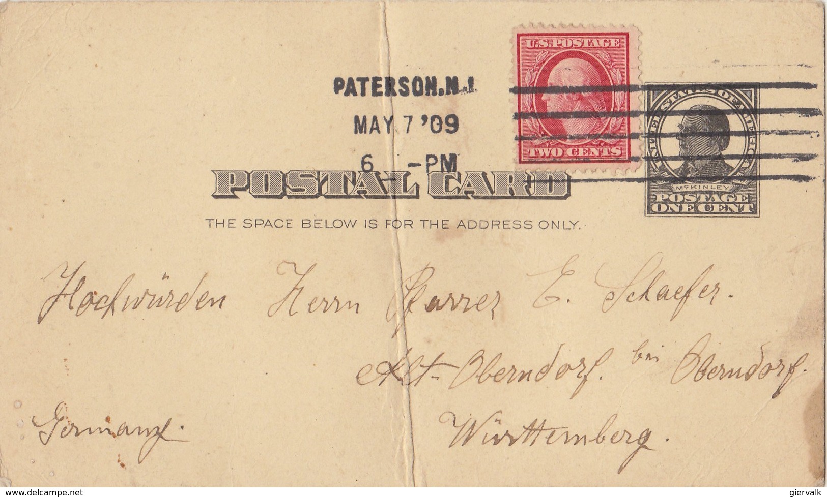 USA 1909 Postcard To Wurttemberg, GERMANY.BARGAIN!! - 1901-20