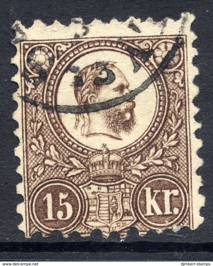 HUNGARY 1871 15 Kr. Engraved, Used.  Michel 12a - Used Stamps