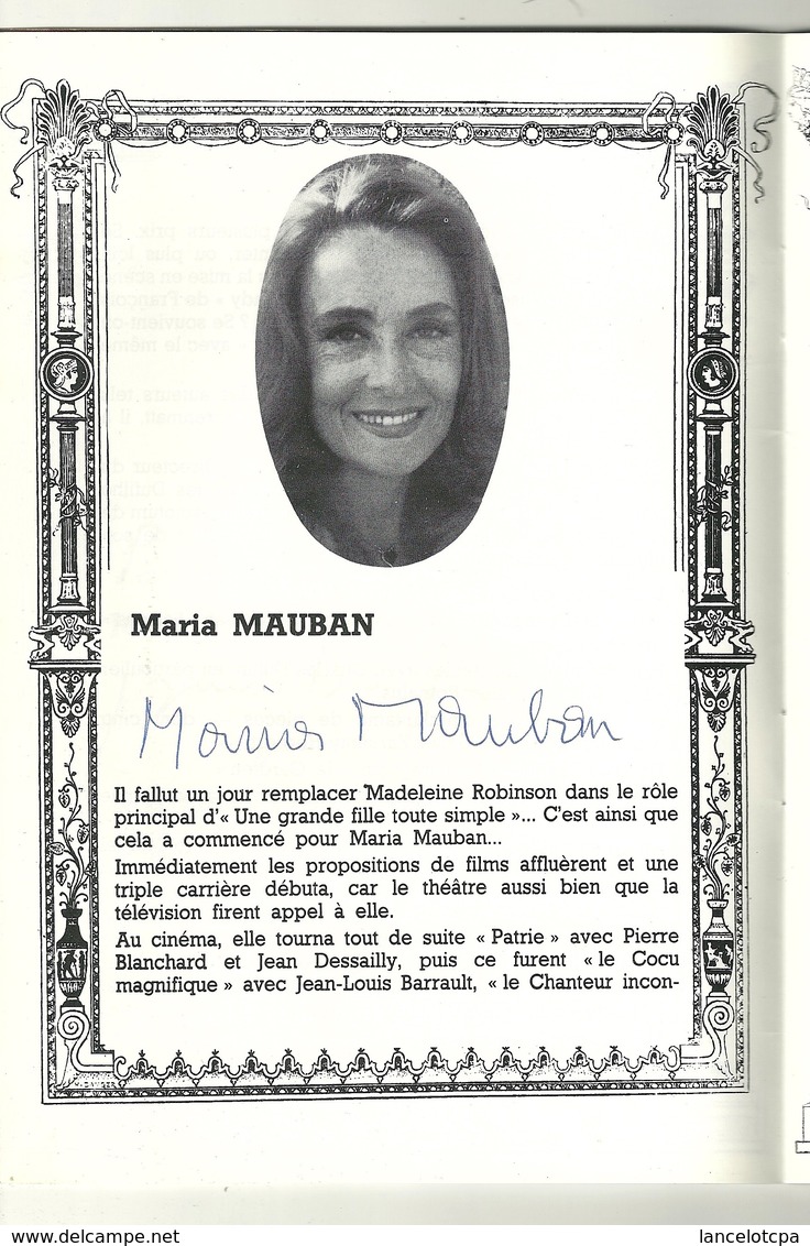 PROGRAMME DE THEATRE 1985 / SARAH ET LE CRI DE LA LANGOUSTE - DEDICACE JACQUES DUFILHO MARIA MAUBAN - Programmes