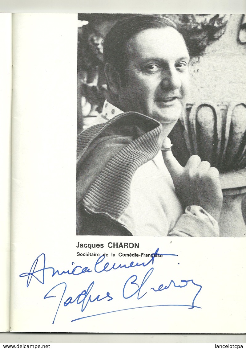 PROGRAMME DE THEATRE 1975 / LE MALADE IMAGINAIRE - DEDICACE JACQUES CHARON NICOLE MEROUZE ETC... - Programmes