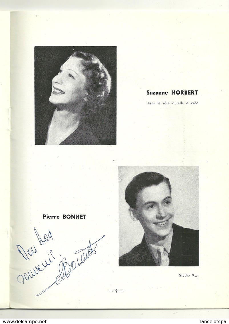 PROGRAMME DE THEATRE 1956 / LORSQUE L'ENFANT PARAIT - DEDICACE PIERRE LECOQ PIERRE BONNET - Programmes