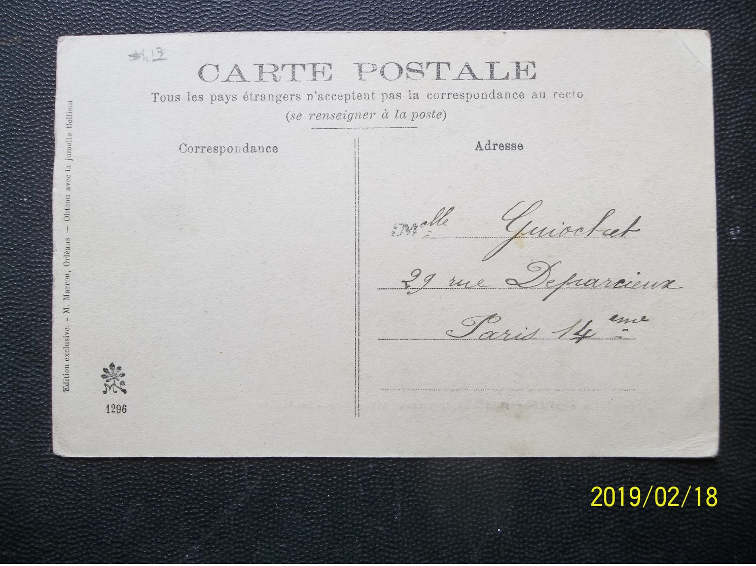 France: 1905 PPC To Paris (#FN2) - Covers & Documents