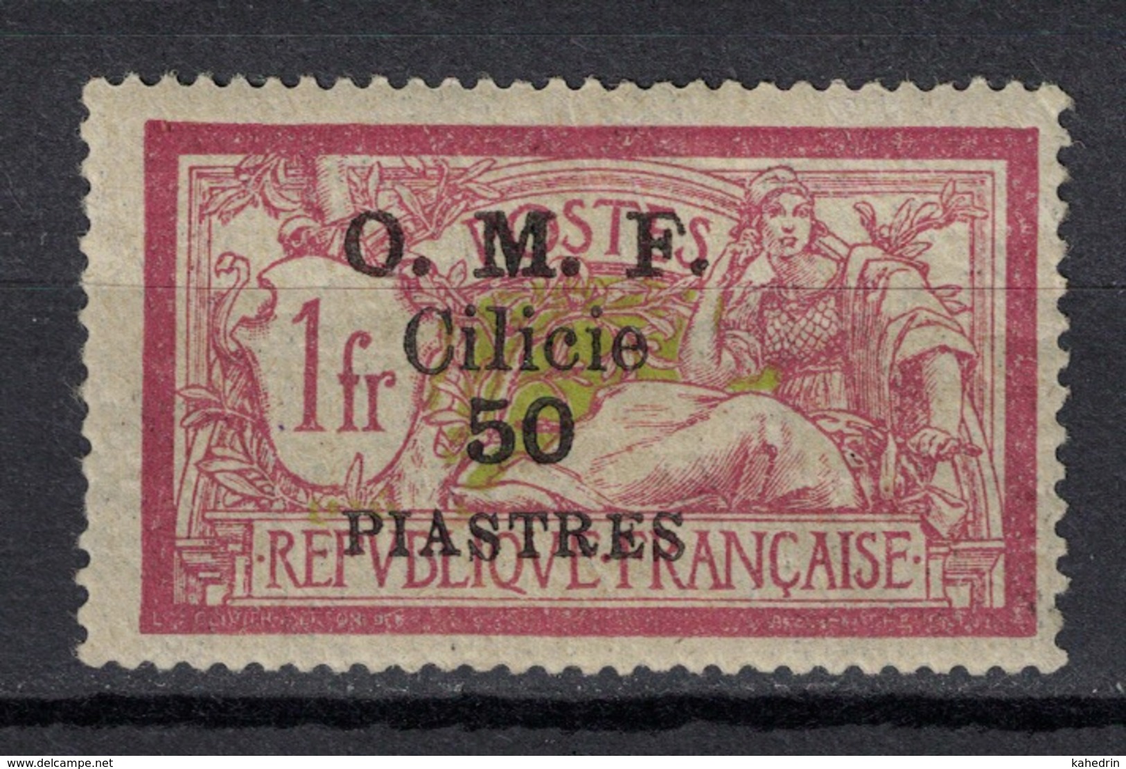 France Turkey Cilicie 1920, Overprint / Surcharge: OMF 50 P / 1 FR *, MH - Ungebraucht