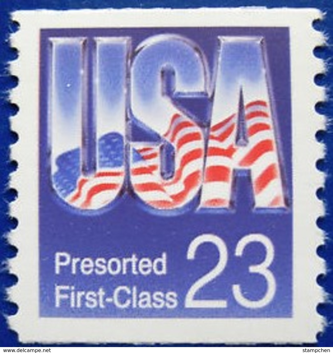 1993 USA 23c Flag Presorted First Class Coil Stamp Sc#2608 Post - Stamps