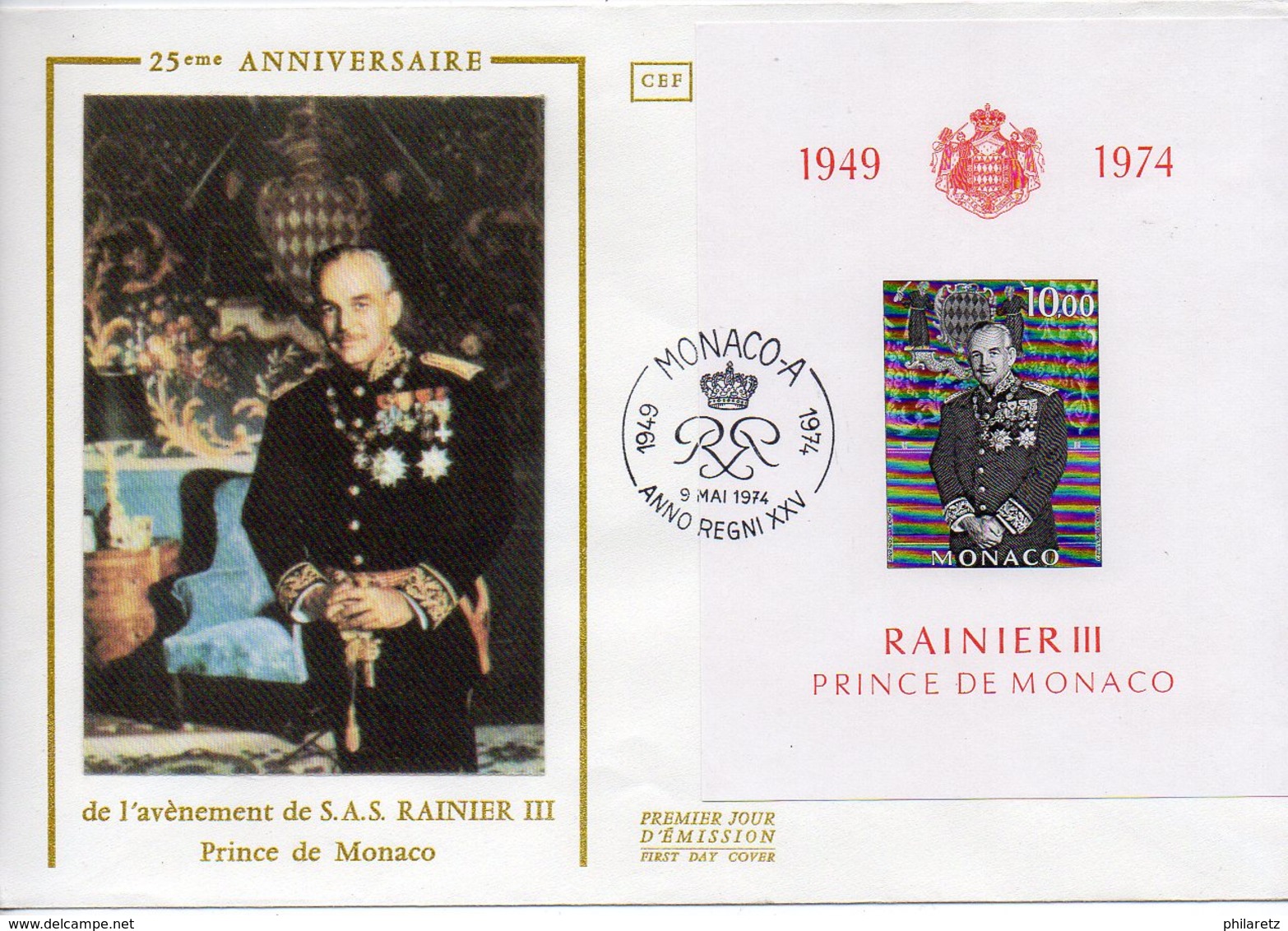 Monaco : Lot de 8 enveloppes + 1 carte Premier Jour diverses et différentes