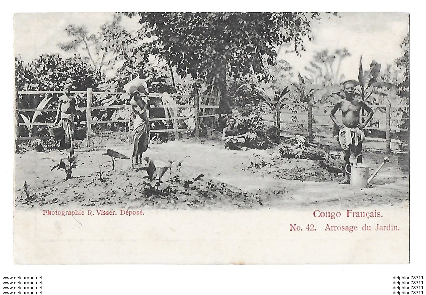 Congo Français -Arrosage Du Jardin   (recto-verso) - Congo Français