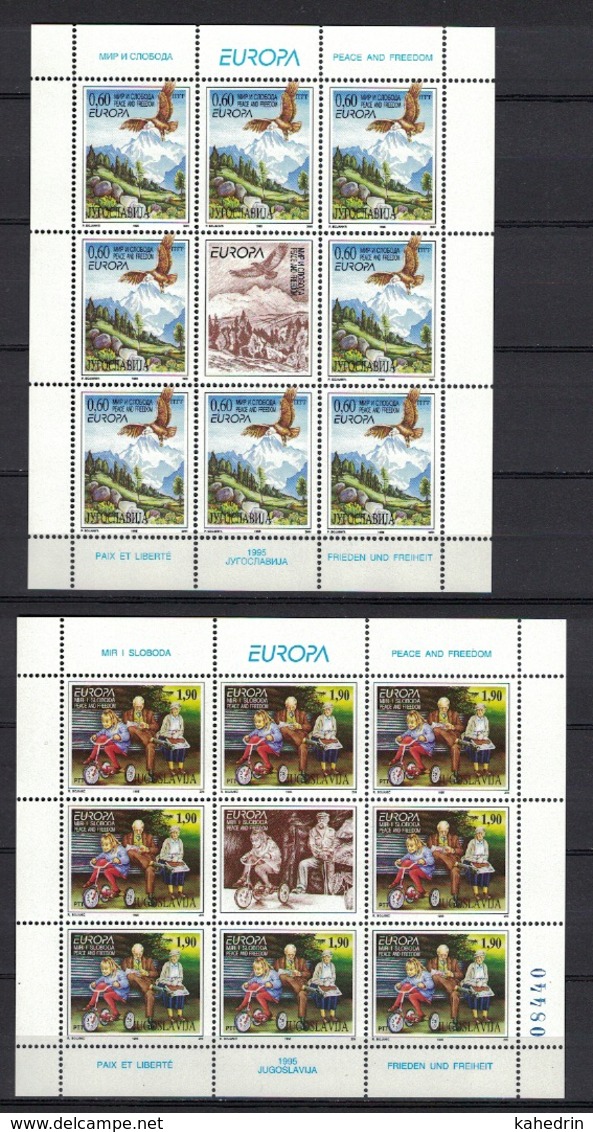 Yugoslavia / Yougoslavie / Jugoslawien 1995, Europa Frieden Und Freiheit Peace And Freedom, Eagle **, MNH - 1995