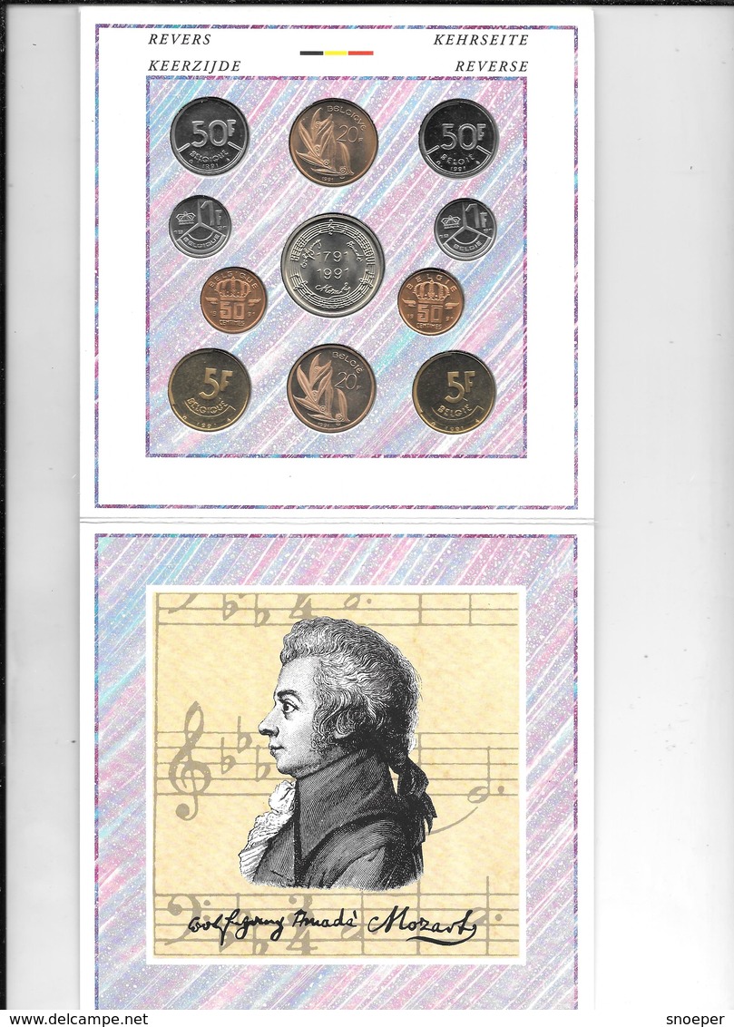 Set 1991 French + Dutch Mozart - FDC, BU, BE & Coffrets