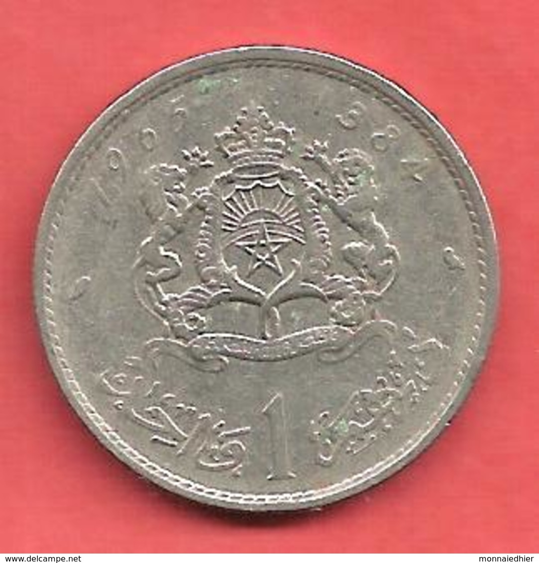 1 Dirham , MAROC , Cupro-Nickel , AH 1384 , 1965 , N° Y # 56 - Maroc