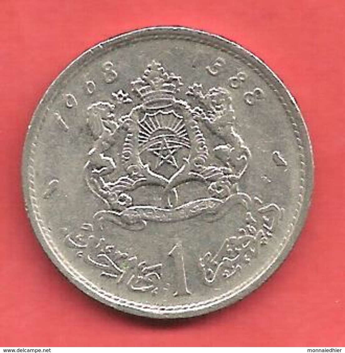 1 Dirham , MAROC , Cupro-Nickel , AH 1388 , 1968 , N° Y # 56 - Maroc