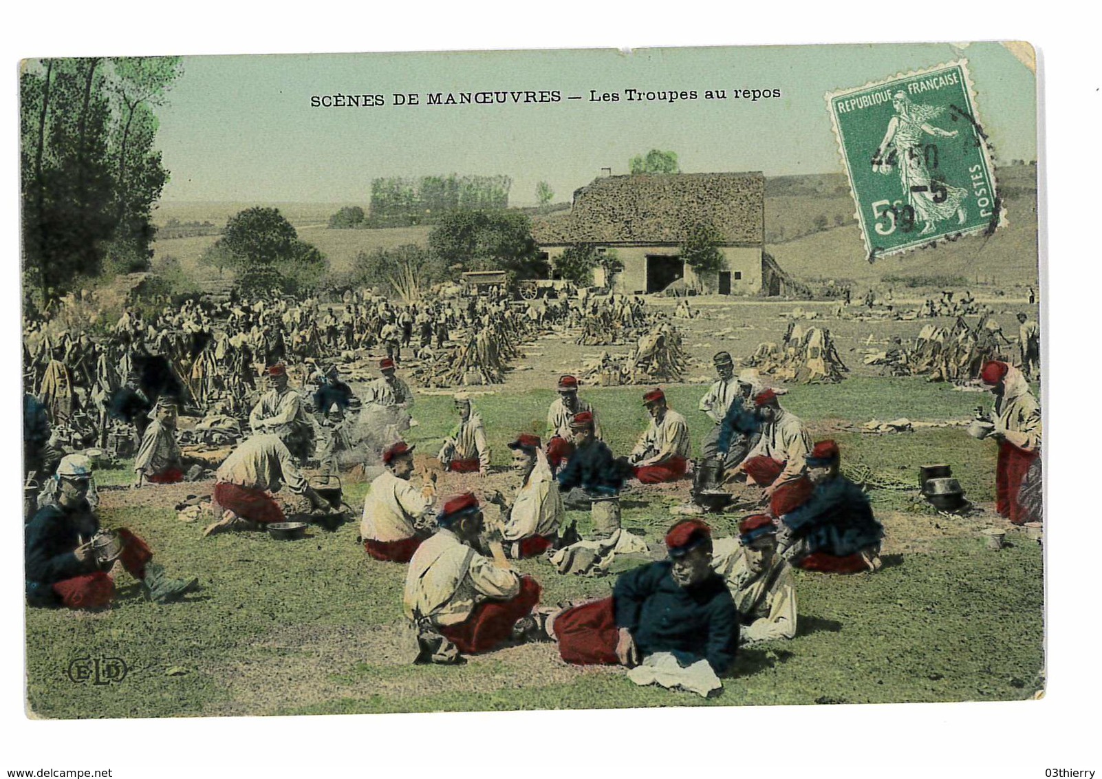 CPA MILITAIRES SCENES DE MANOEUVRES LES TROUPES AU REPOS - Manovre