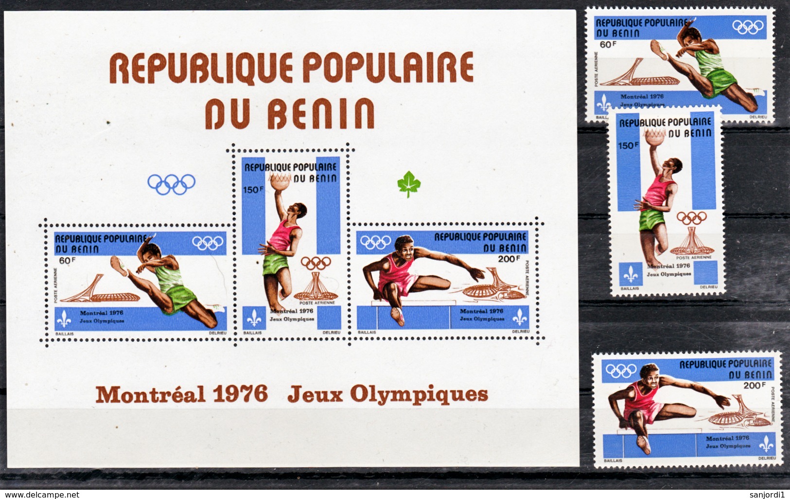 Benin PA 251/253 BF 23 Montreal 76 Neuf **TB  Mnh - Bénin – Dahomey (1960-...)