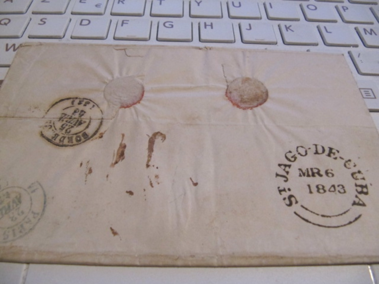 LETTRE  MARQUE POSTALE      ST  JAGO De CUBA  / BORDEAUX      1843 - 1801-1848: Précurseurs XIX