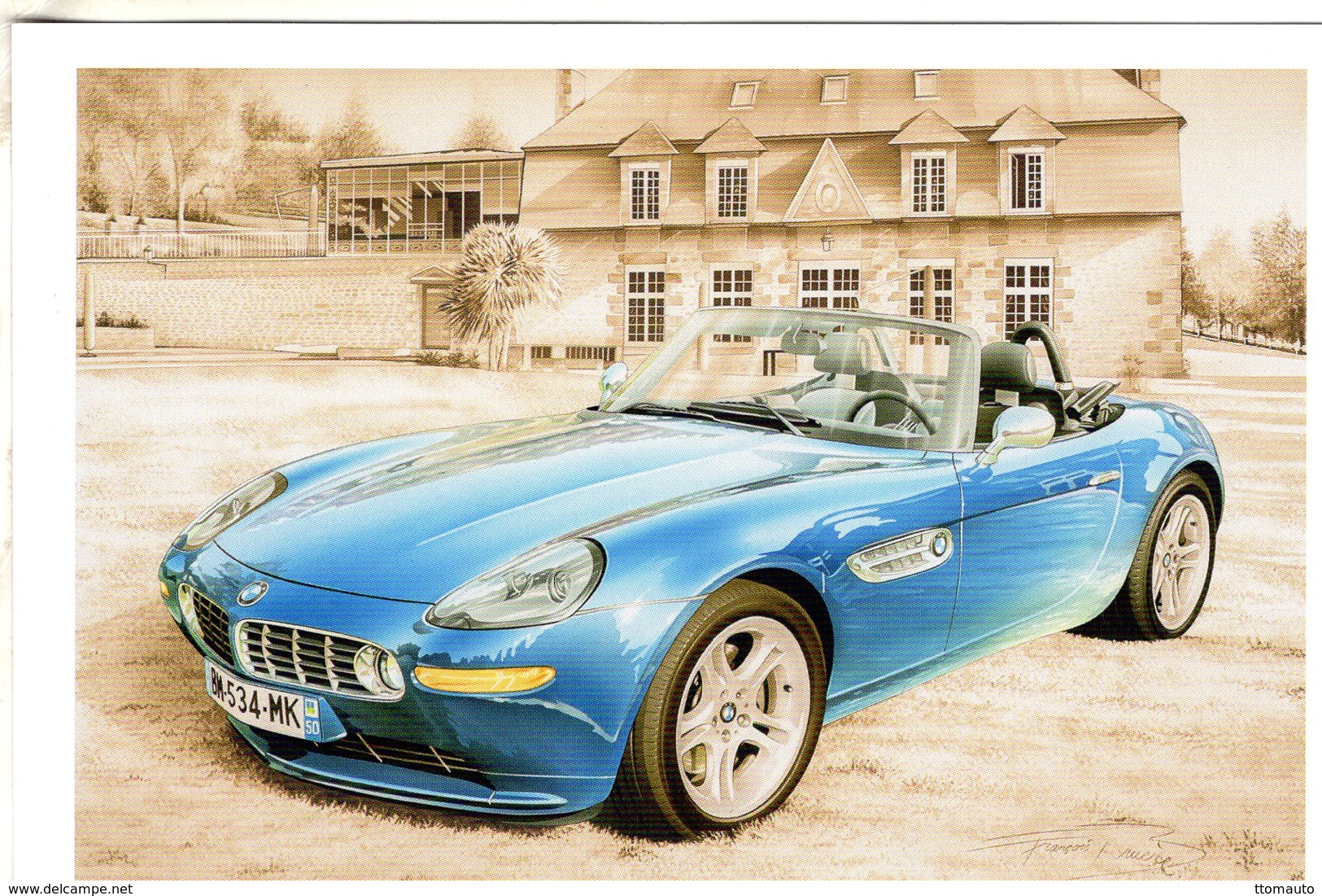 BMW Z8  -  Tableau De Francois Bruère  -  Art Card  -  CPM - Voitures De Tourisme