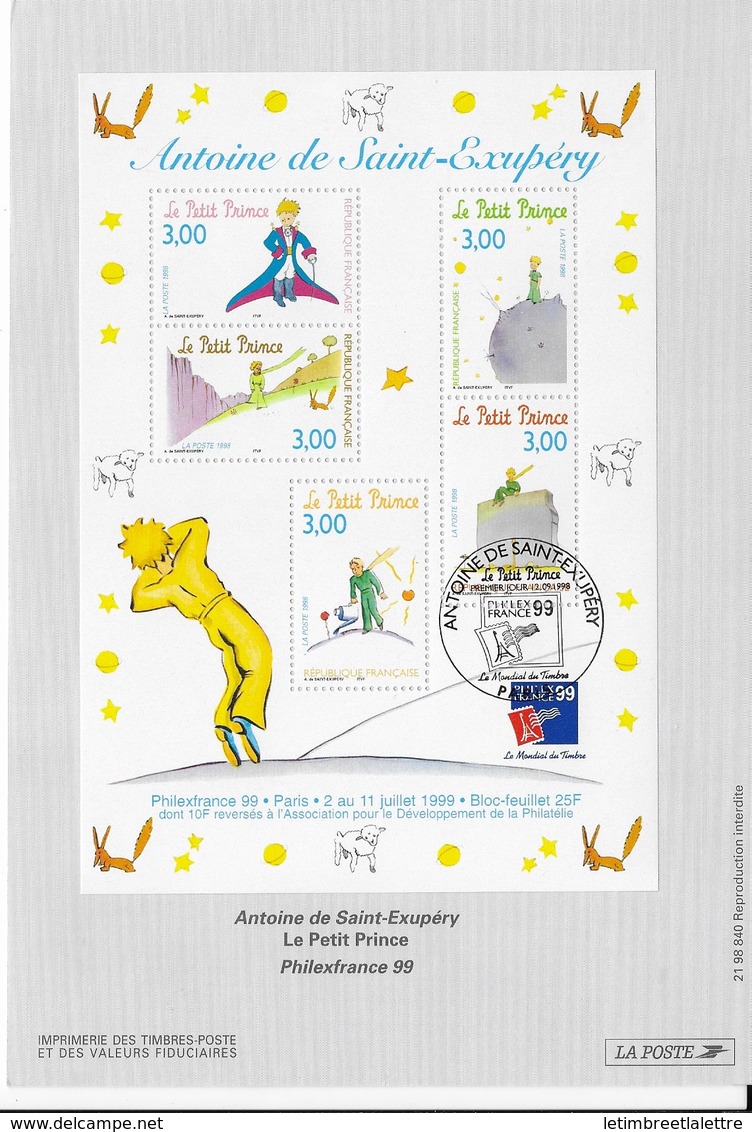 Philexfrance 99 Le Petit Prince - Briefe U. Dokumente