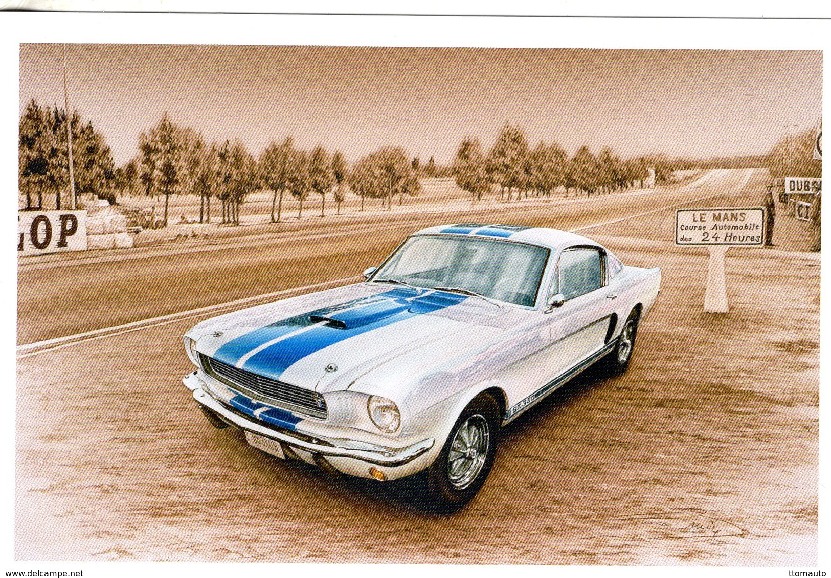 Ford Mustang  GT 350  -  Tableau De Francois Bruère  -  Art Card  -  CPM - Voitures De Tourisme