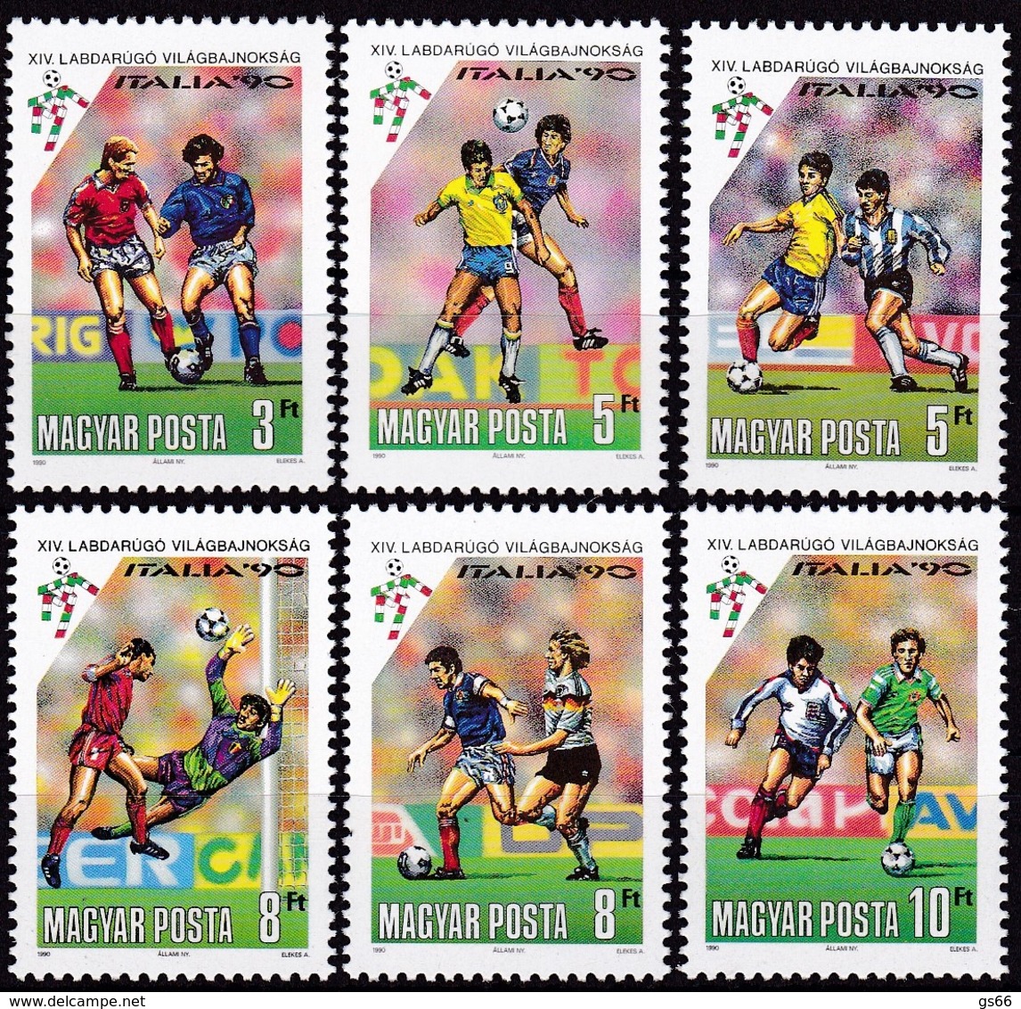 Ungarn, 1990, 4087/92 A, Fußball-Weltmeisterschaft 1990, Italien. MNH ** - Ungebraucht