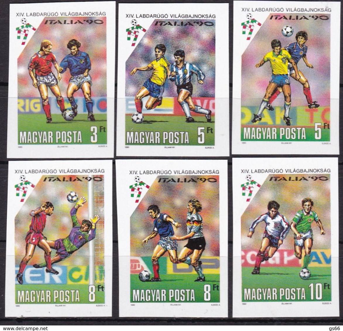 Ungarn, 1990, 4087/92 B, Fußball-Weltmeisterschaft 1990, Italien. MNH ** - Ungebraucht