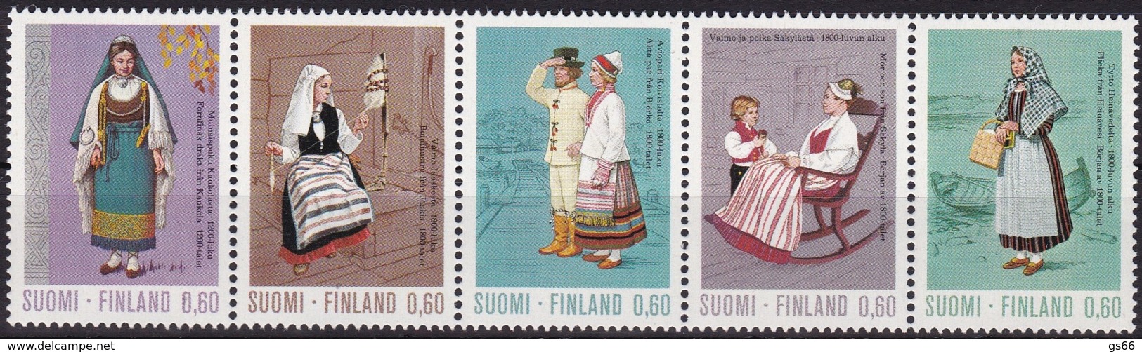 Finnland, 1973, 733/37, Freimarken: Trachten. MNH ** - Unused Stamps