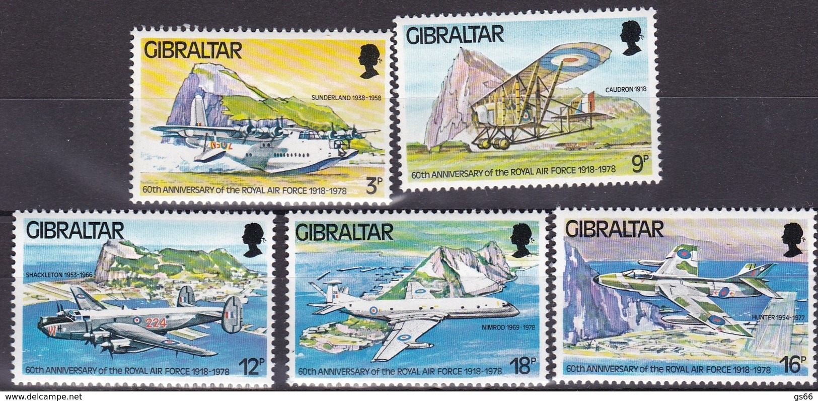 Gibraltar, 1978, 378/82, Königliche Luftstreitkräfte (Royal Air Force). MNH ** - Gibraltar