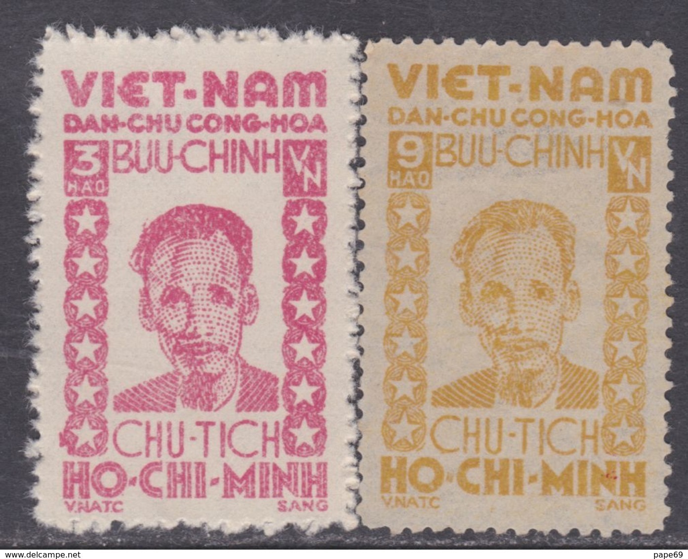 Viêt-Nam Du Nord N° 41 / 42 XX  Timbres D'Indochine Surchargés : Les 2 Vals Sans Char., Dentelure Habituelle Sinon TB - Viêt-Nam