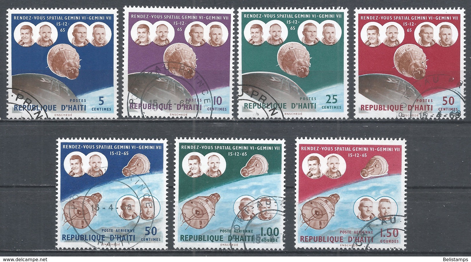 Haiti 1966. Scott #544-7, C263-5 (U) Space Rendez-vous Of Gemini VI And VII ** Complet Set - Haïti