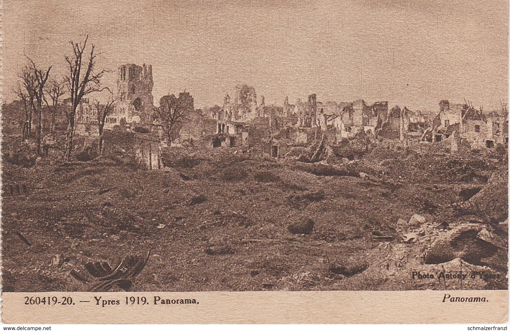 CPA - AK Ypres Ypern Ieper Panorama Bataille L' Yser Guerre Destruction Weltkrieg WWI 1914 Militaire Militär A Kortrijk - Ieper