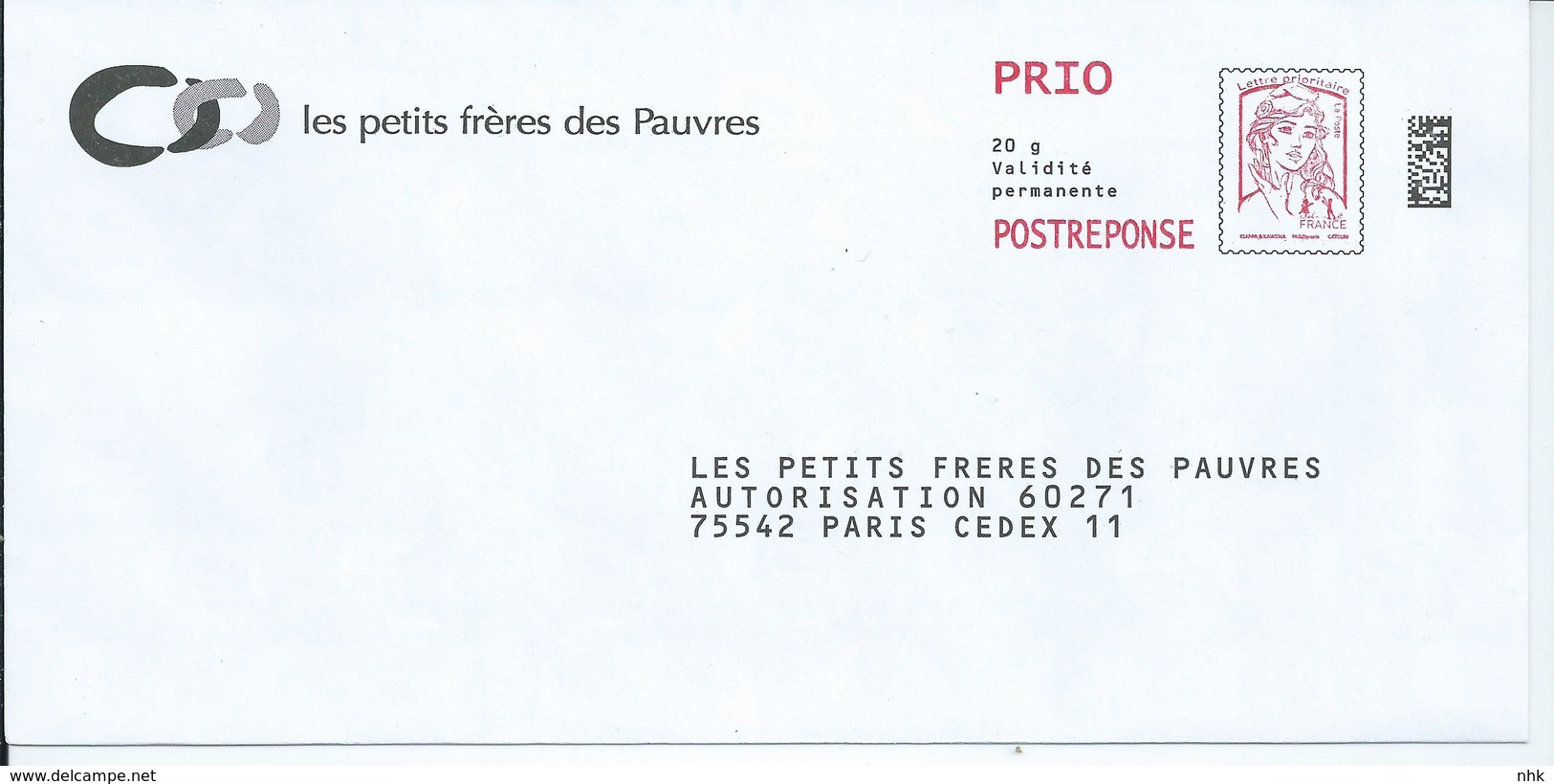 Entiers Postaux : Enveloppe Réponse Type Ciappa -Kavena PRIO Datamatrix Petits Frères Des Pauvres 181697 ** - PAP: Antwort/Ciappa-Kavena