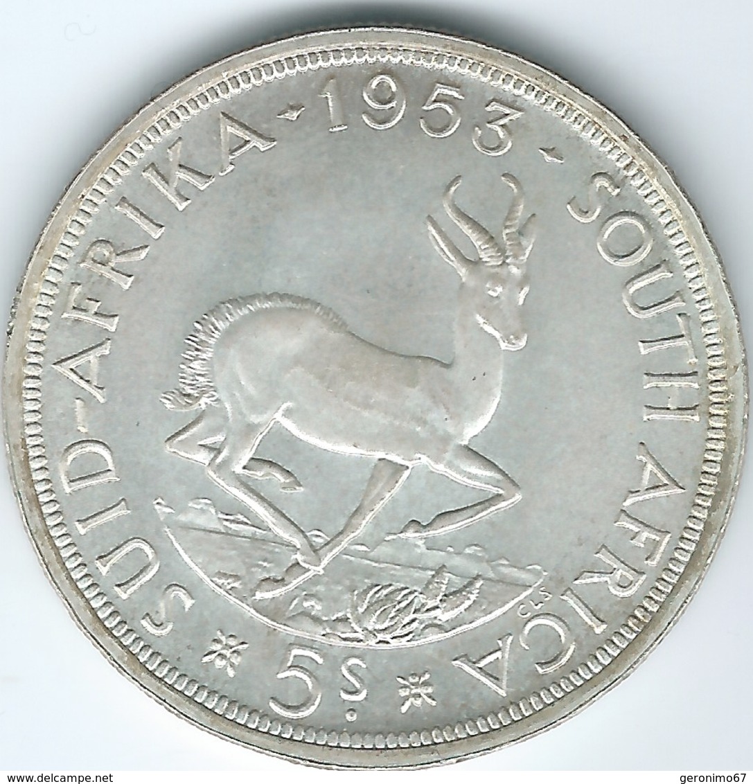 South Africa - Elizabeth II - 1 Crown / 5 Shillings - 1953 - KM52 - Afrique Du Sud