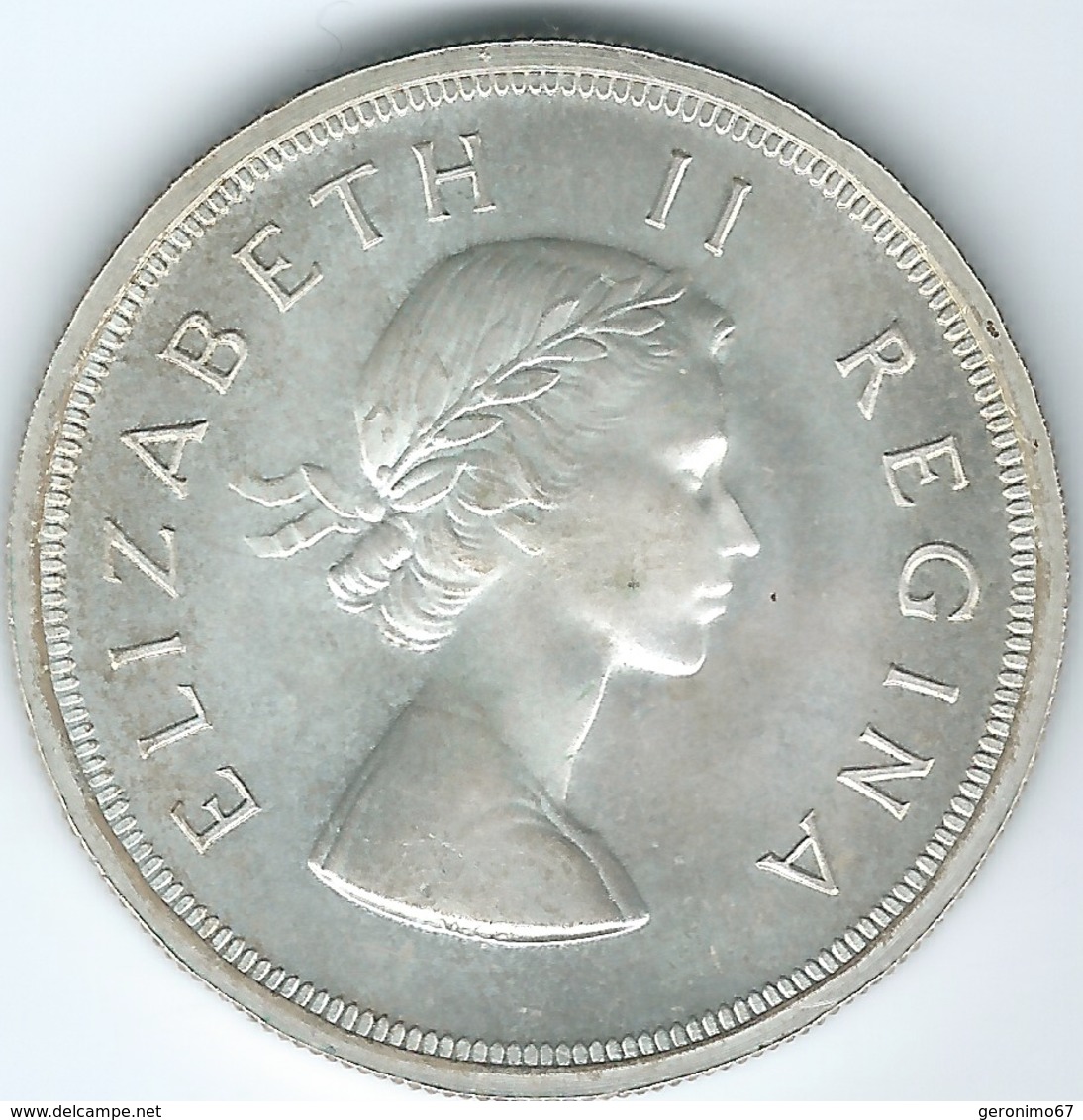 South Africa - Elizabeth II - 1 Crown / 5 Shillings - 1953 - KM52 - Afrique Du Sud