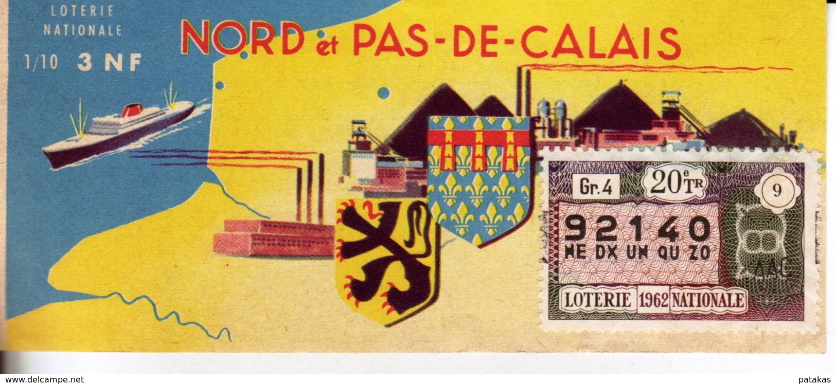 France - 228 - Nord Pas-de-Calais - 20 ème Tranche 1962 - Lottery Tickets