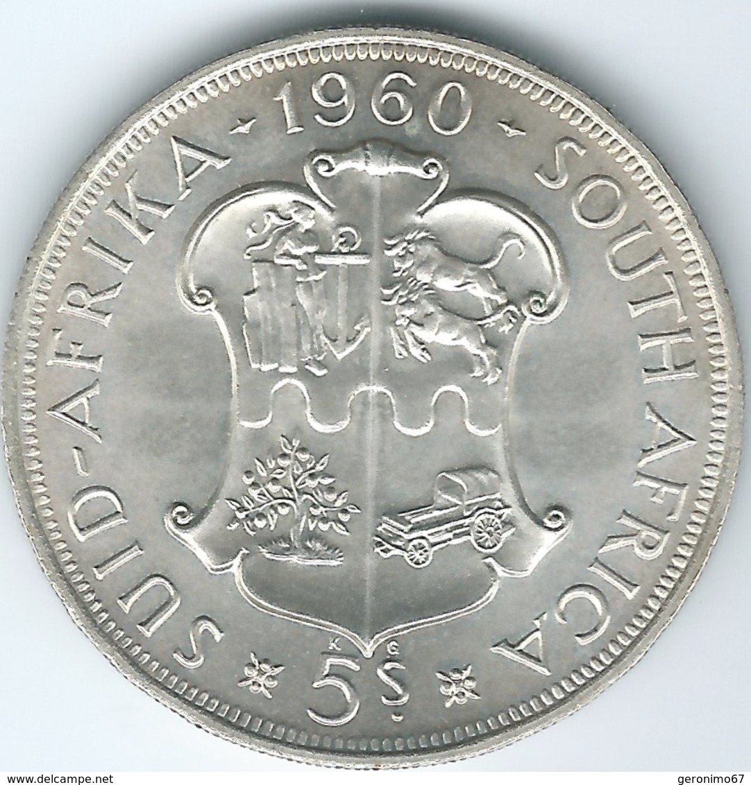 South Africa - Elizabeth II - 1 Crown / 5 Shillings - 1960 - 50th Anniversary Of The South African Union - KM55 - Afrique Du Sud