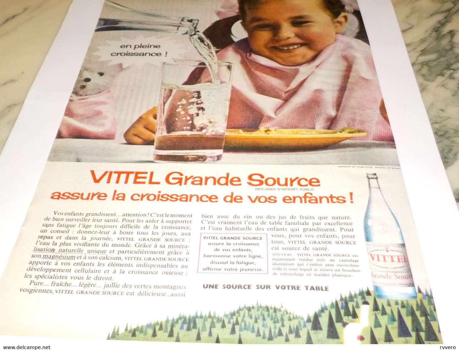 ANCIENNE PUBLICITE CROISSANCE  GRANDE SOURCE  DE VITTEL  1960 - Autres & Non Classés