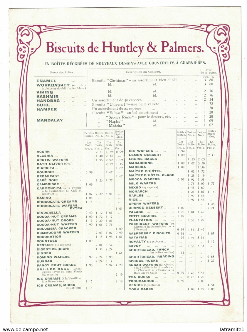 DEPLIANT PUBBLICITARIO HUNTLEY & PALMERS - Publicidad