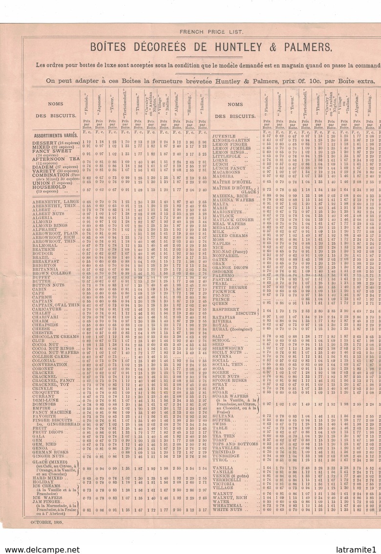 DEPLIANT PUBBLICITARIO HUNTLEY & PALMERS - Publicités