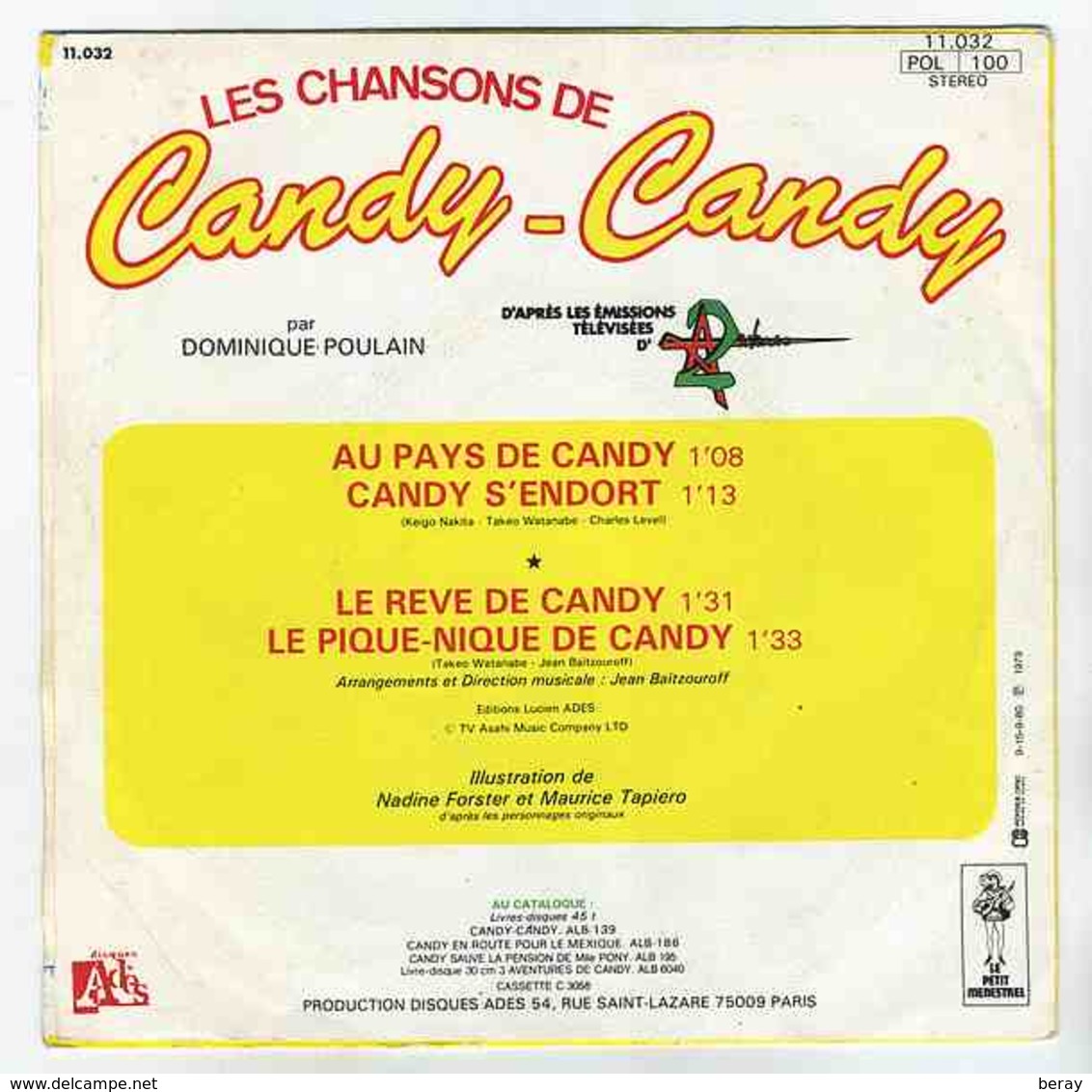 LES CHANSONS DE CANDY - 1979 - RECTO VERSO - Enfants