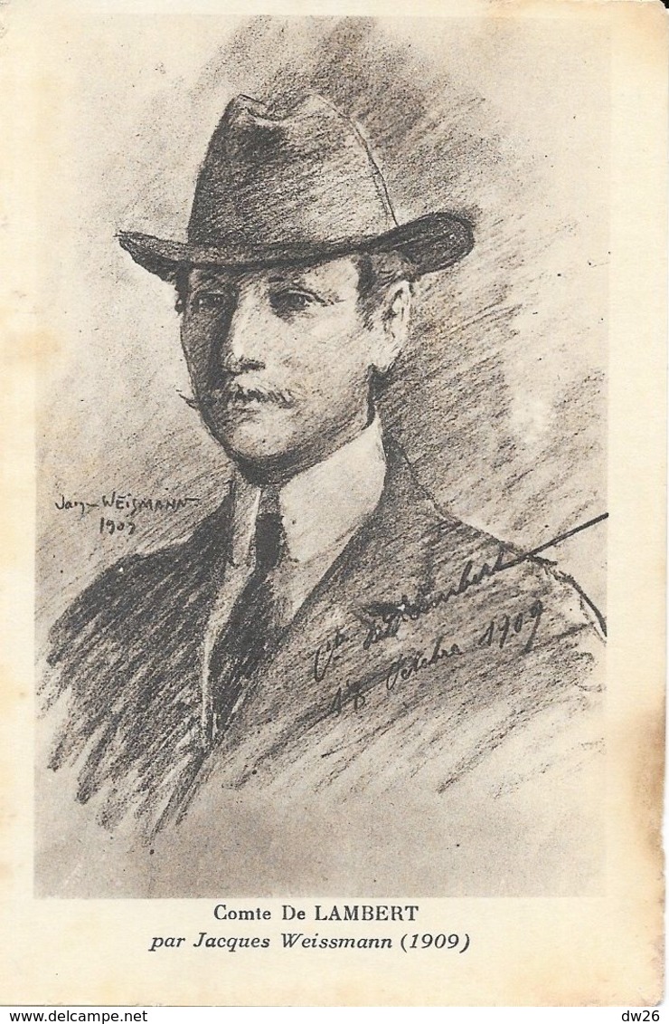 Portrait Du Comte Charles De Lambert Par Jacques Weissmann (1909) Pilote Français - Flieger