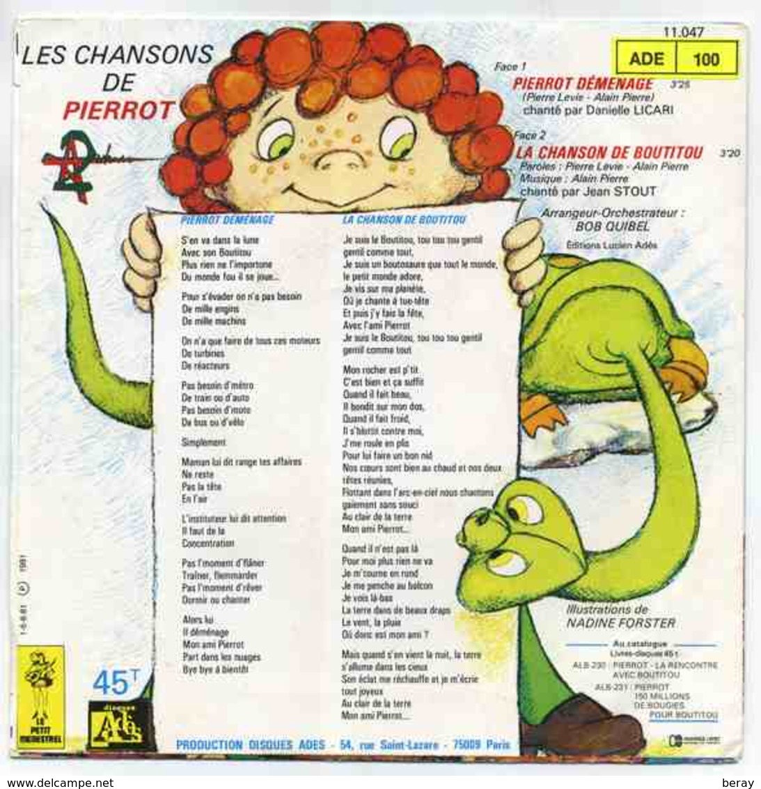LES CHANSONS DE PIERROT - 1981 - RECTO VERSO - Enfants