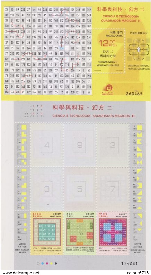 Macau/Macao 2015 Science And Technology – Magic Squares II SS+MS MNH - Nuevos